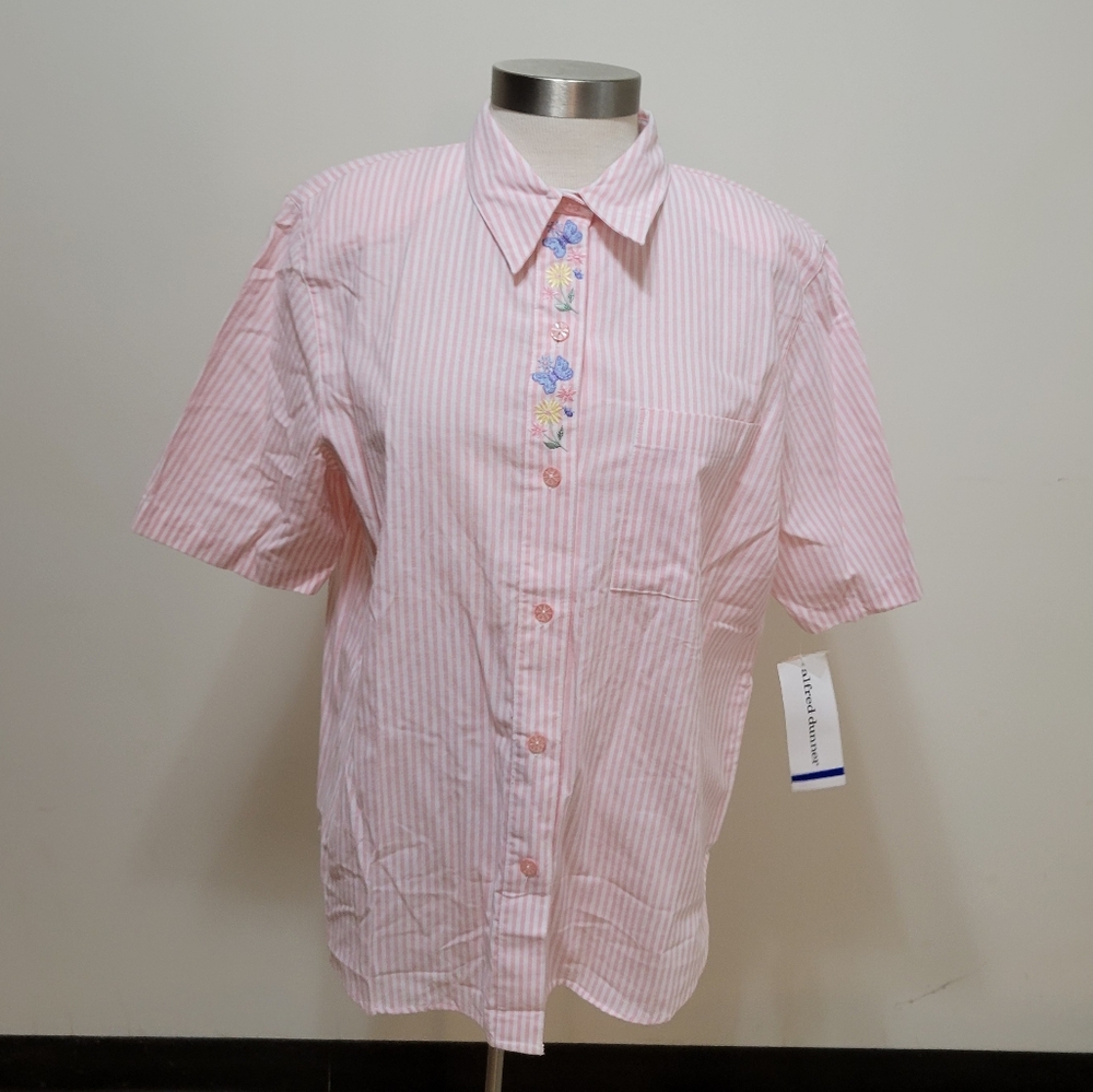 Vintage 80s Alfred Dunner Country Garden Blouse New